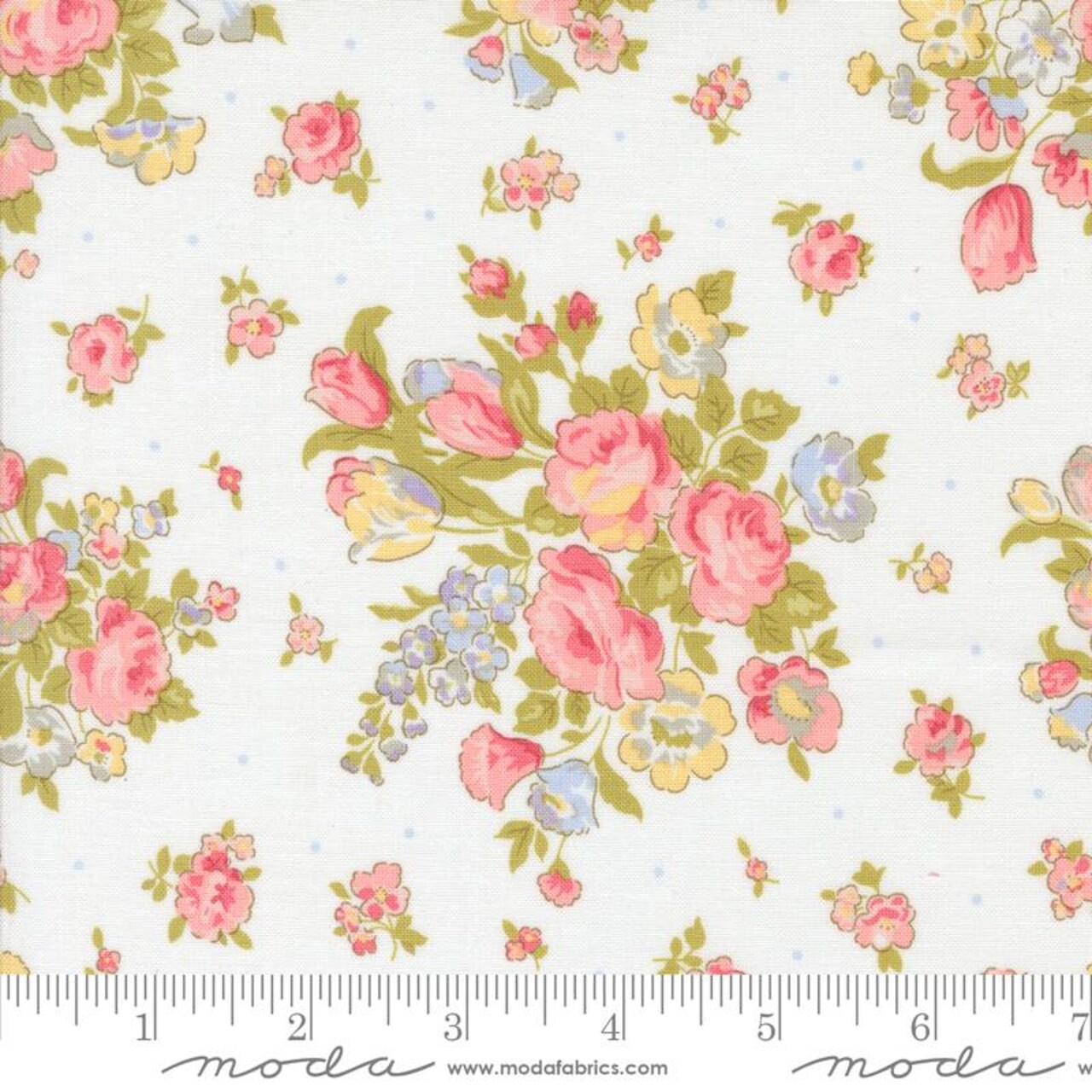 Fabric Moda Off White Main Floral Memory Lane by the Quarter Yard 18780-11